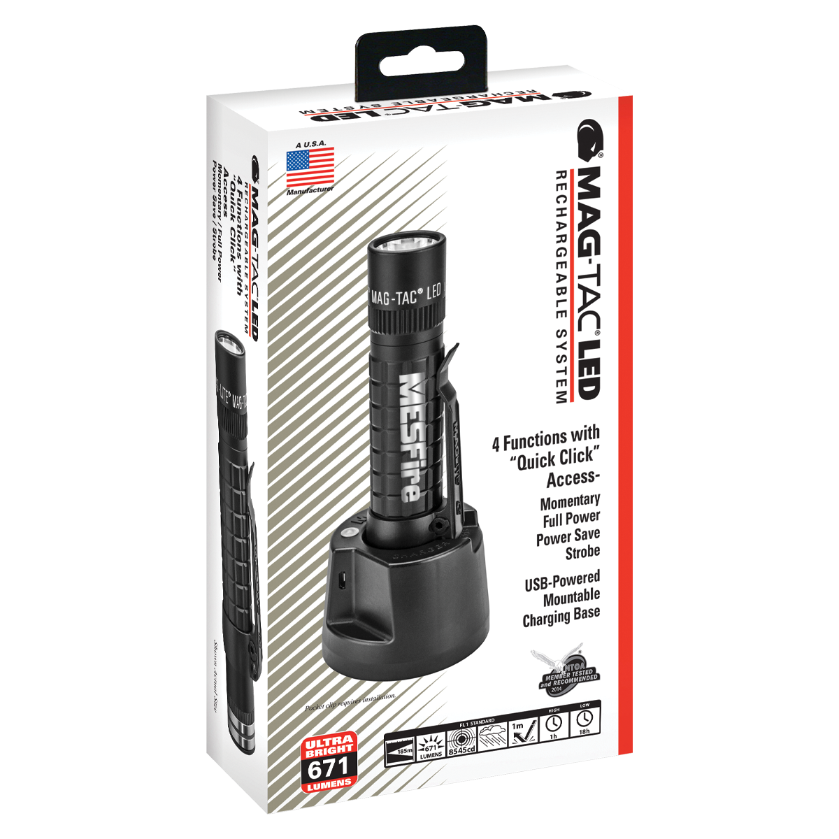 MAG-TAC LED Rechargeable Flashlight, Laser Engraved 8