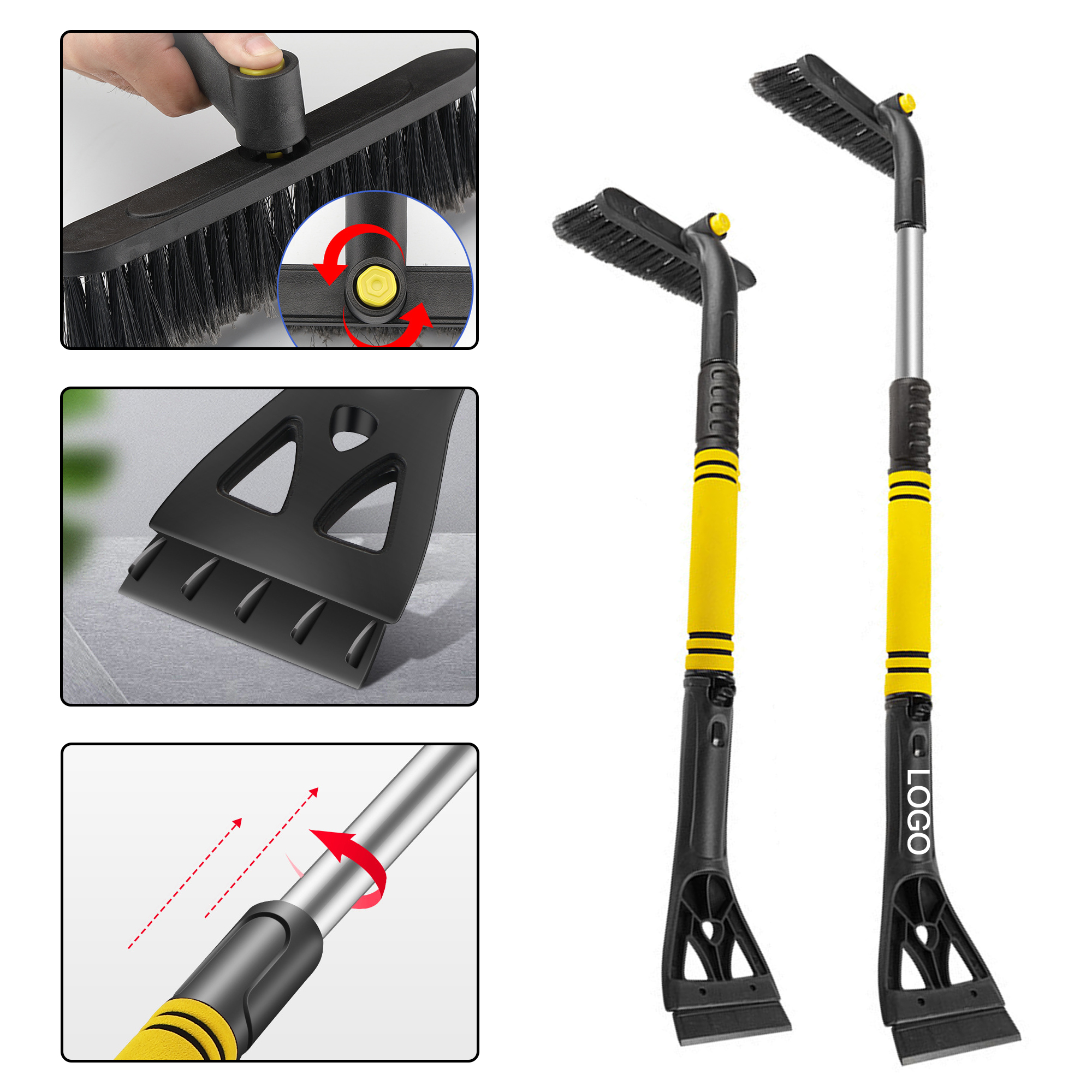 3 In 1 Extendable Snow Brush And Ice Scraper 2