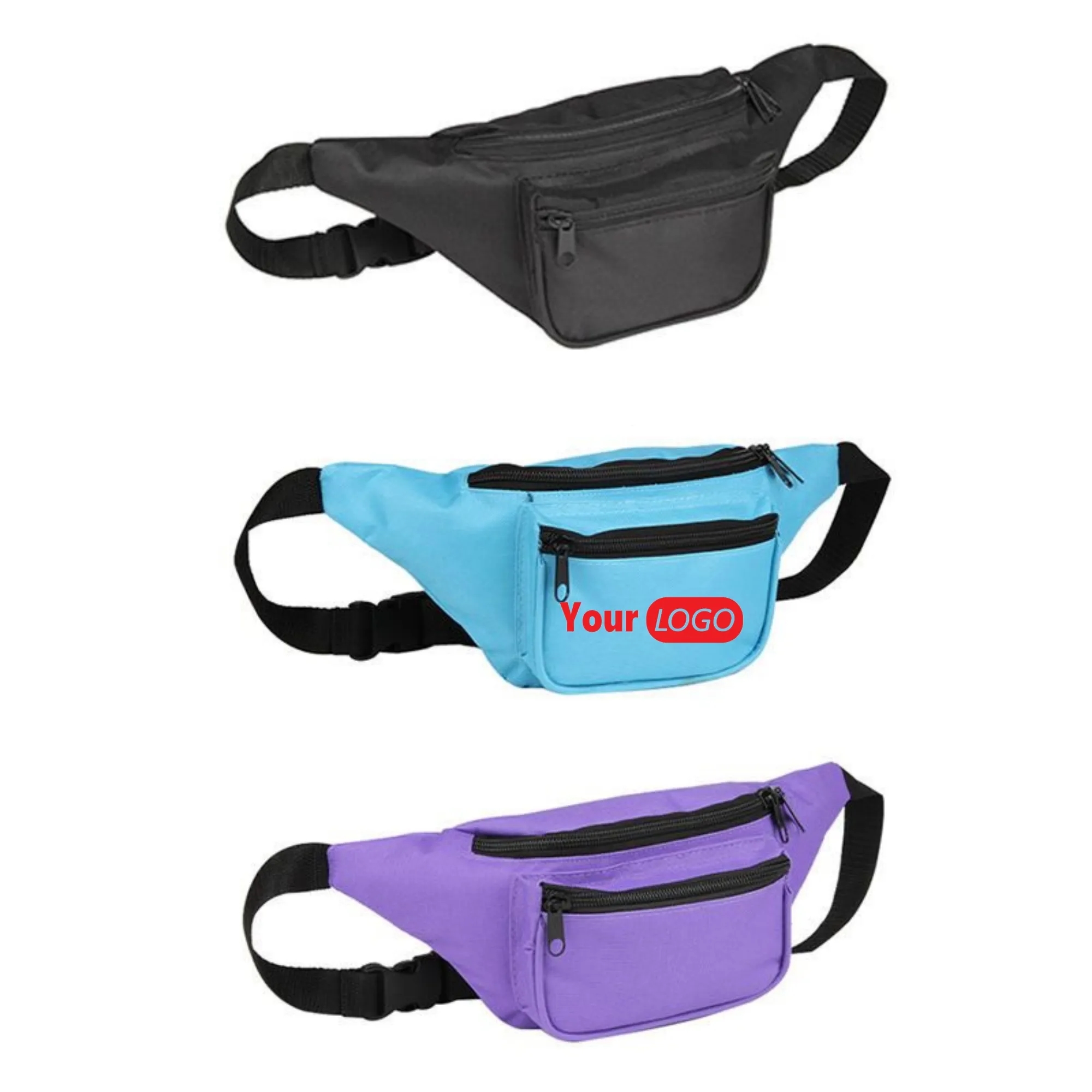 2 Zippered Fanny Pack Sports Waist Bag 6