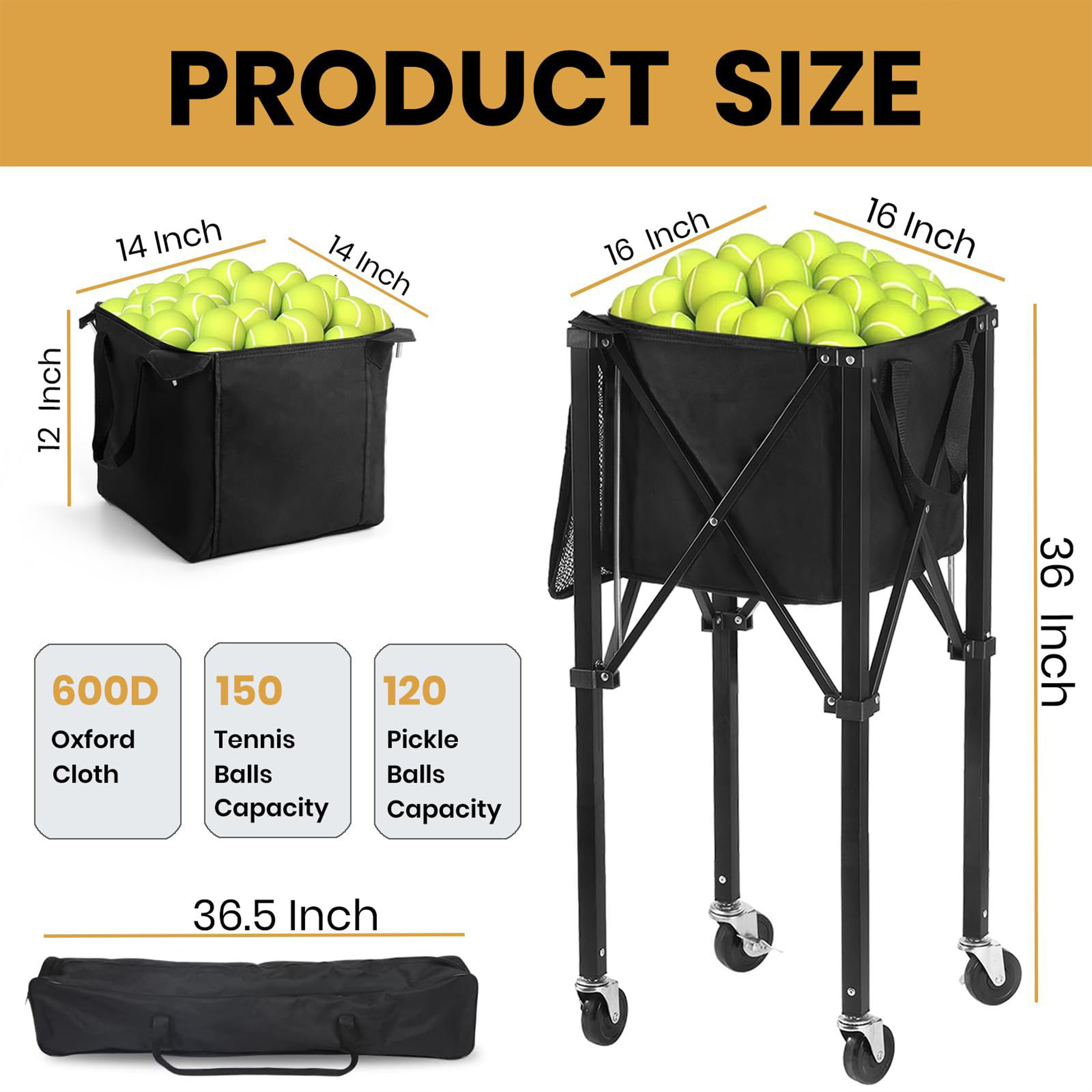 Aluminum Alloy Foldable Portable Tennis Basket 4