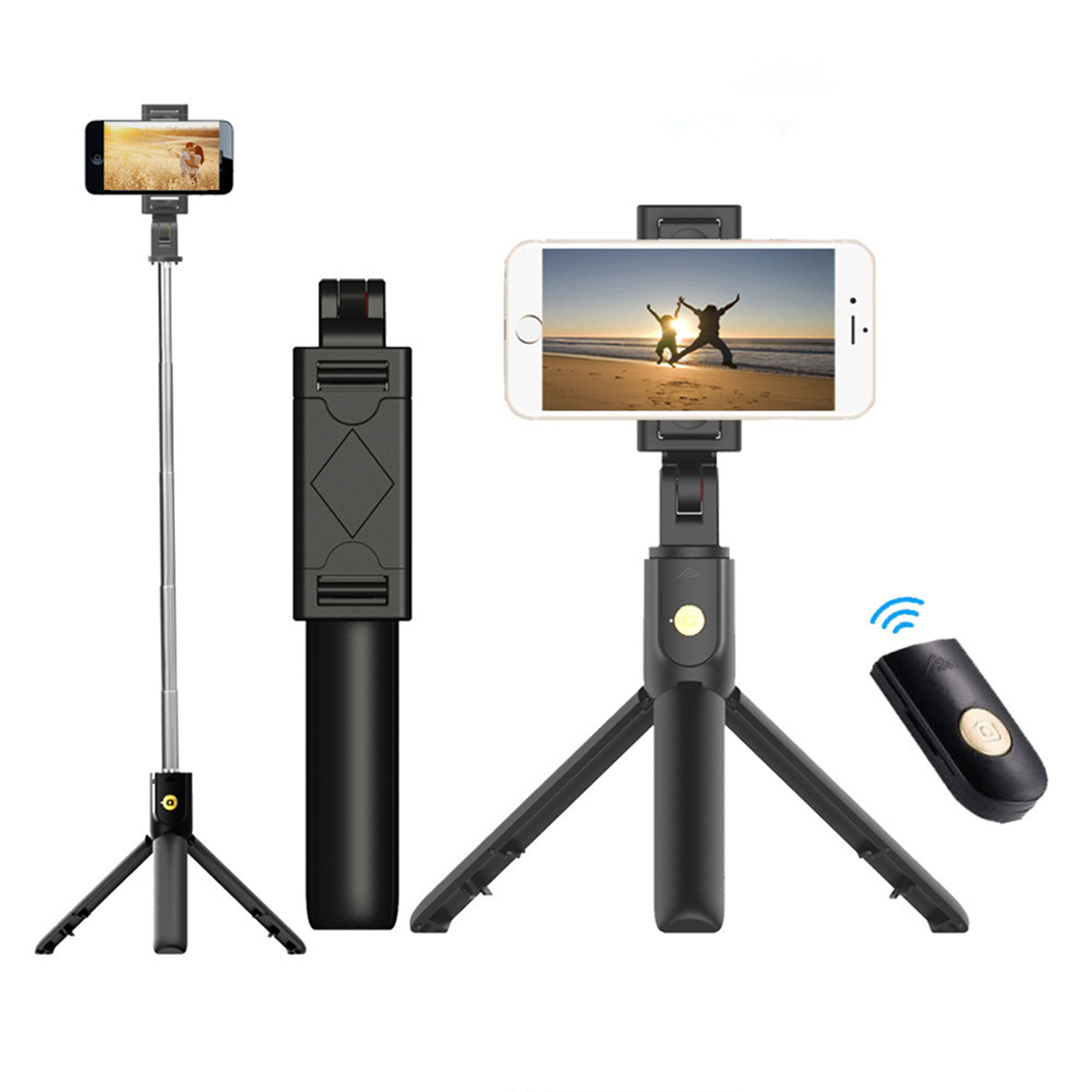 Stainless Steel Scalable Wireless Remote Control Selfie Stick 5