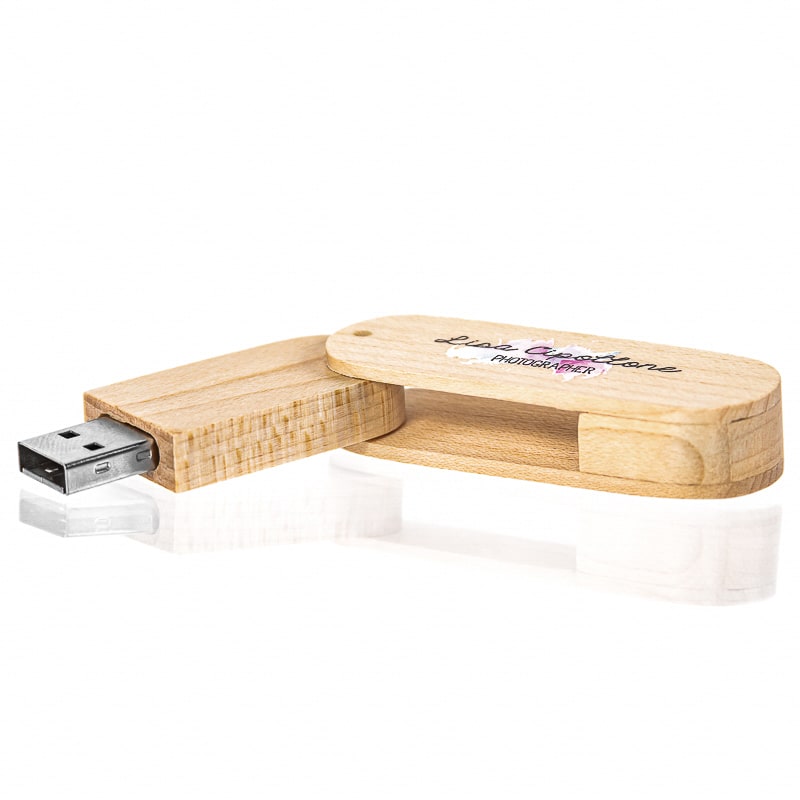 Custom Wood Swivel USB Flash Drives 3
