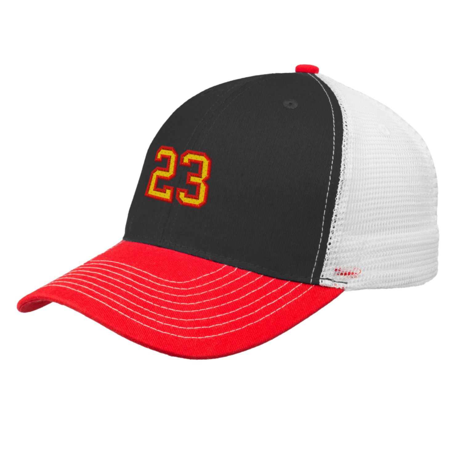 Cotton Tri-Color Caps with Mesh Back 2