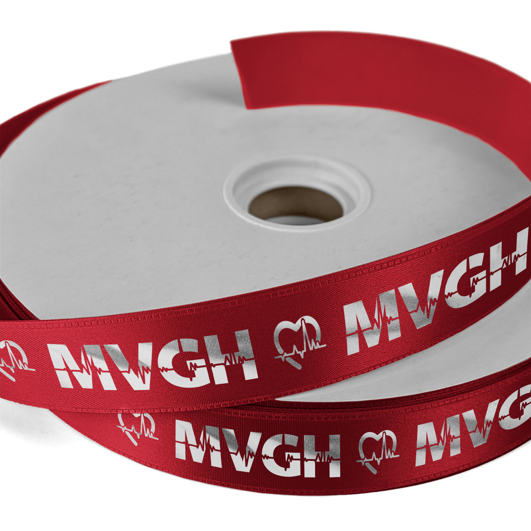1" Badge Satin Ribbon - 100yd Roll - Foil Print 9