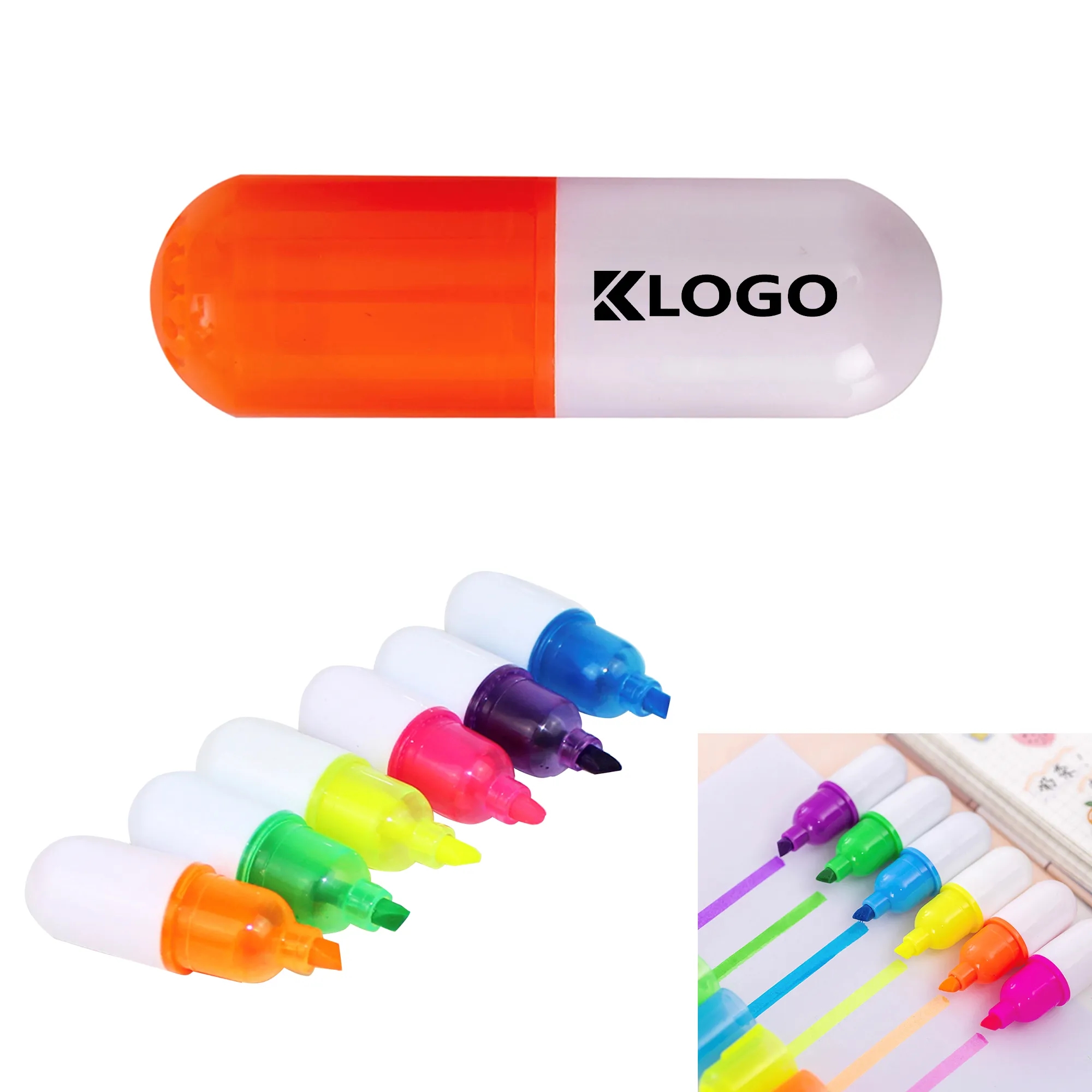 Mini Pill Shaped Highlighter Pens 1