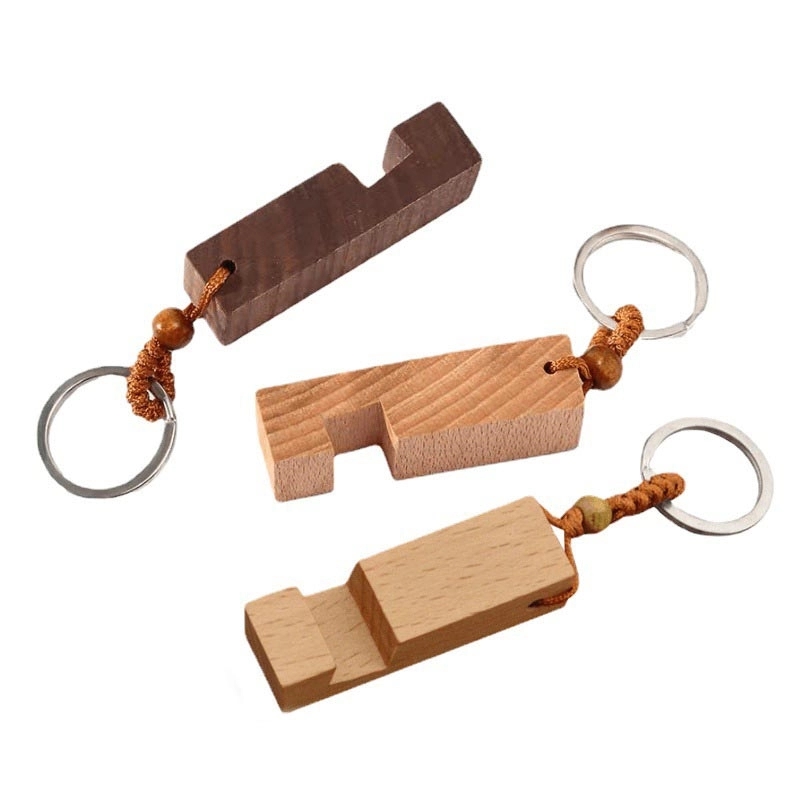 Wood Phone Stand With Key Chain 1