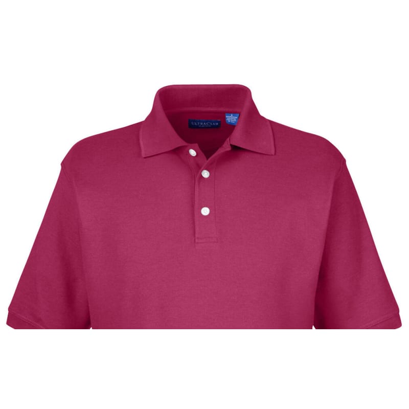 UltraClub Men's Platinum Honeycomb Piqué Polo 5