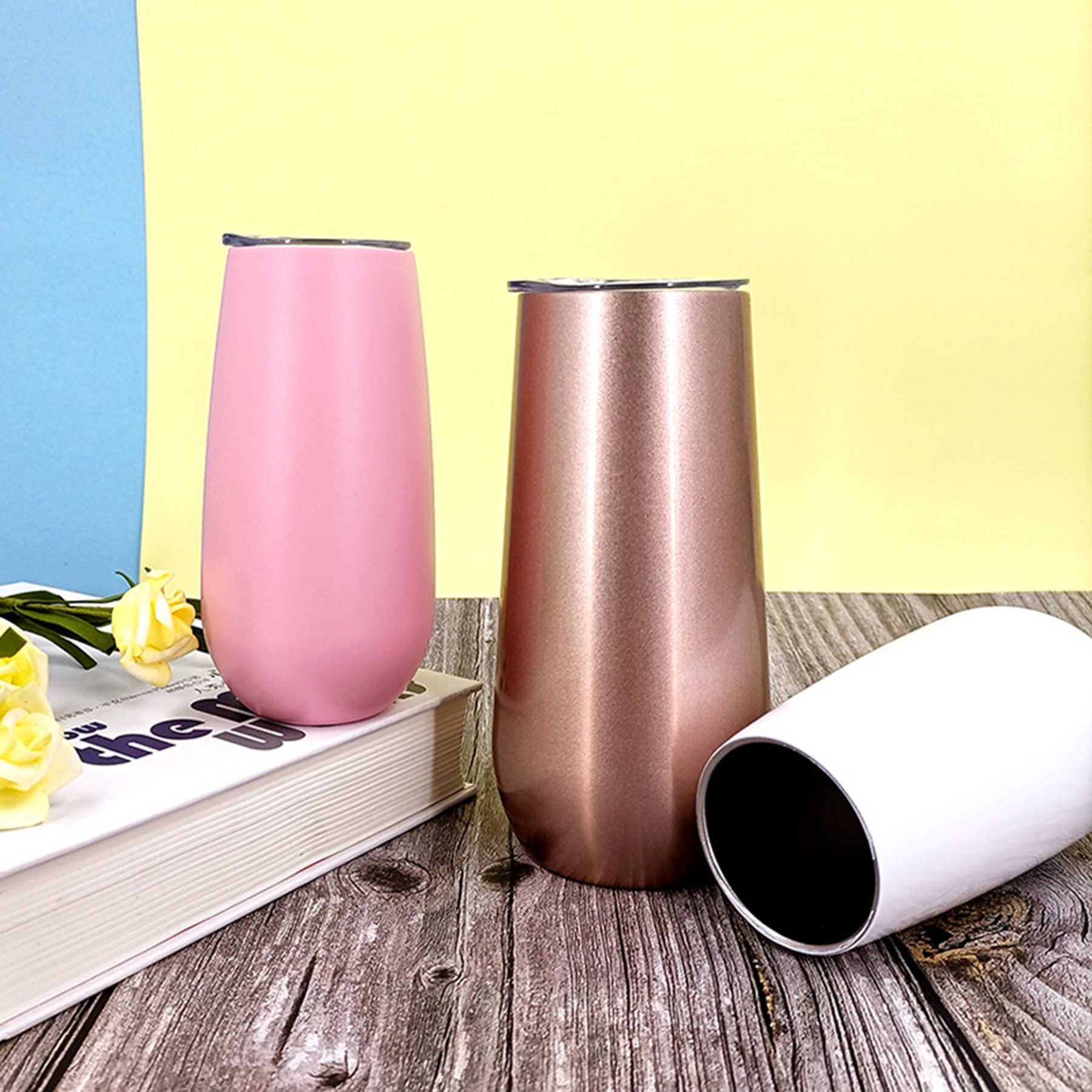 6oz Vacuum Insulated Champagne Lid Tumbler 2