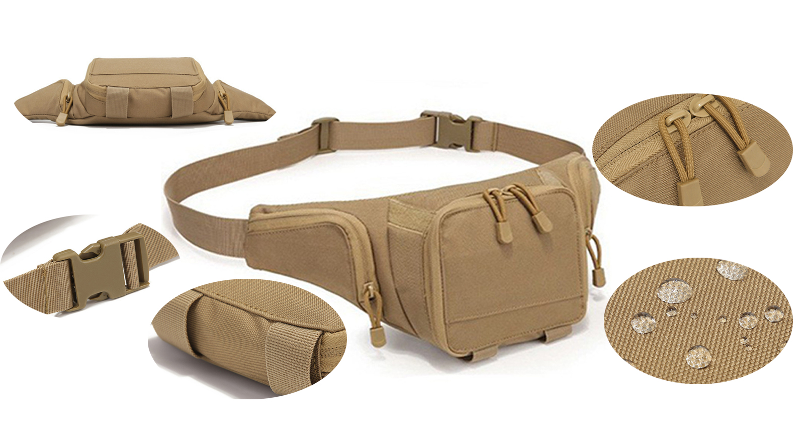 Camouflage Portable Hanging Waist Nylon Bag 2