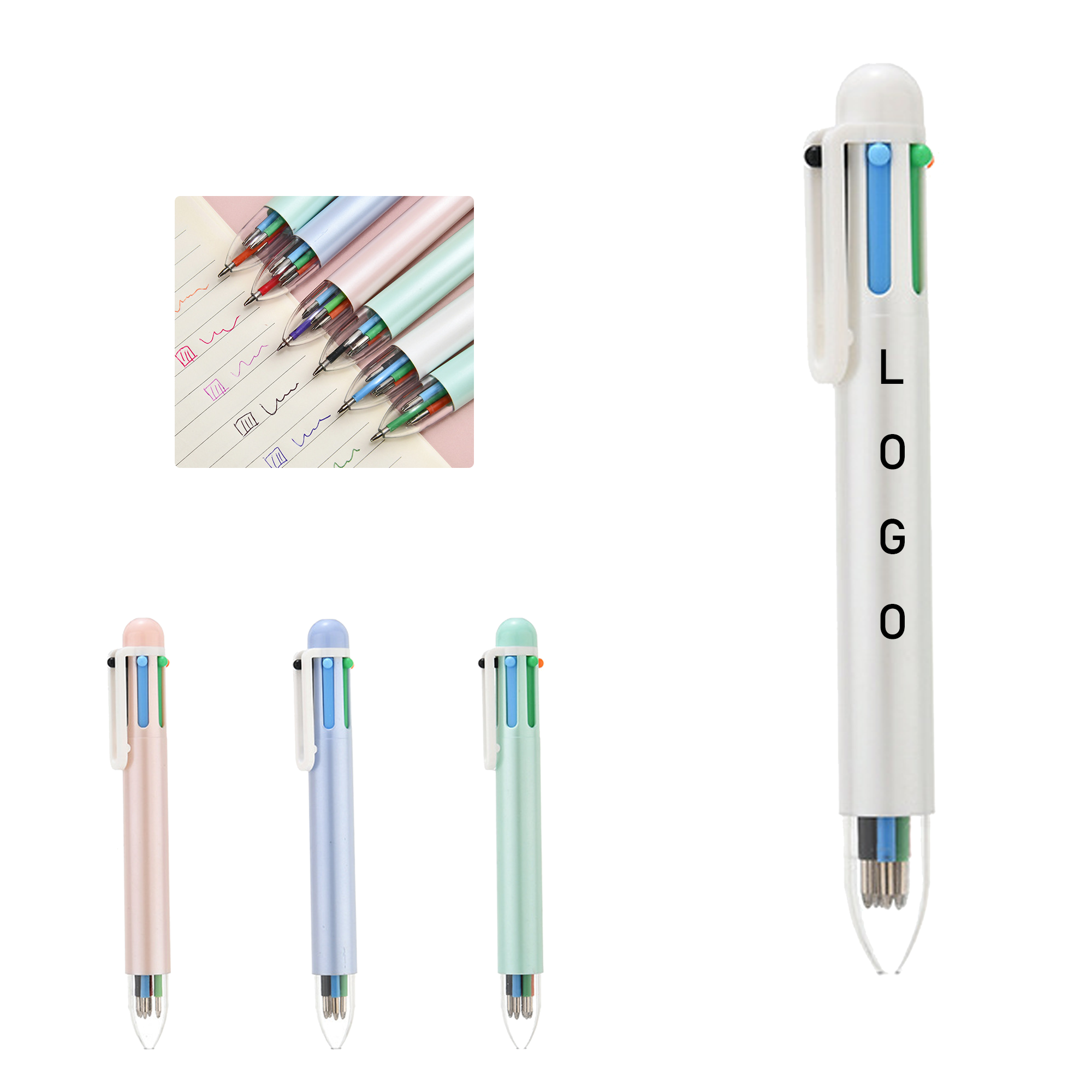 6-in-1 Multicolor Plunger-action Retractable Ballpoint Pen 1