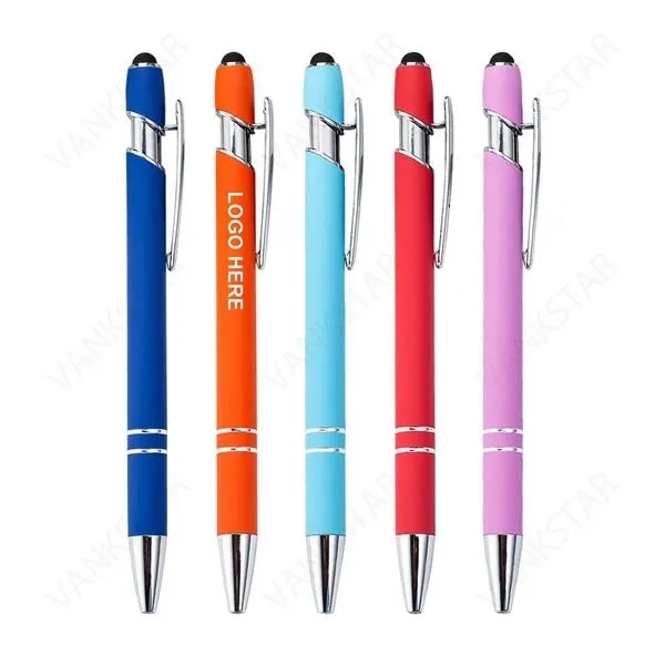 Rubberized Aluminum Stylus Ballpoint Pen