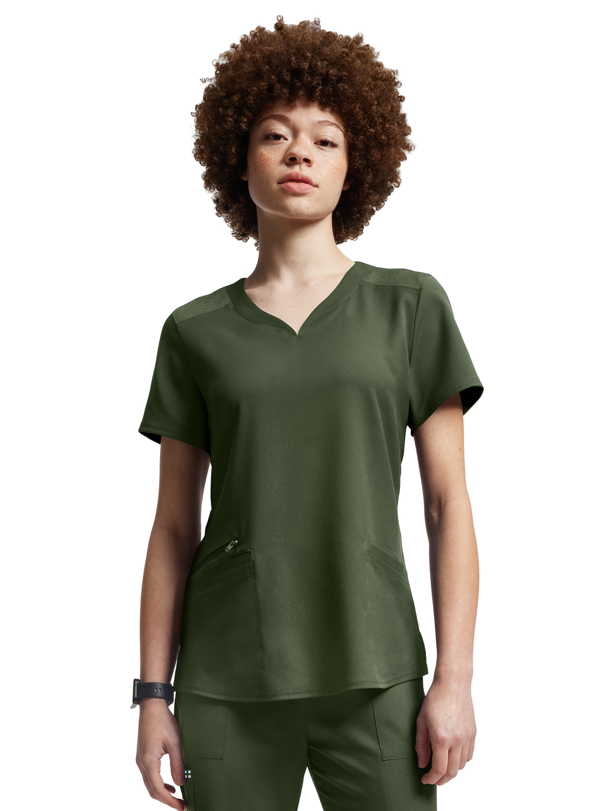 White Cross - VIBE - Women's Three-Pocket Curved V-Neckline Top 19