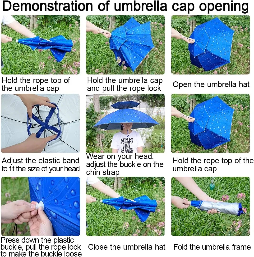 Double-Layer Windproof Fishing Umbrella Hat 6