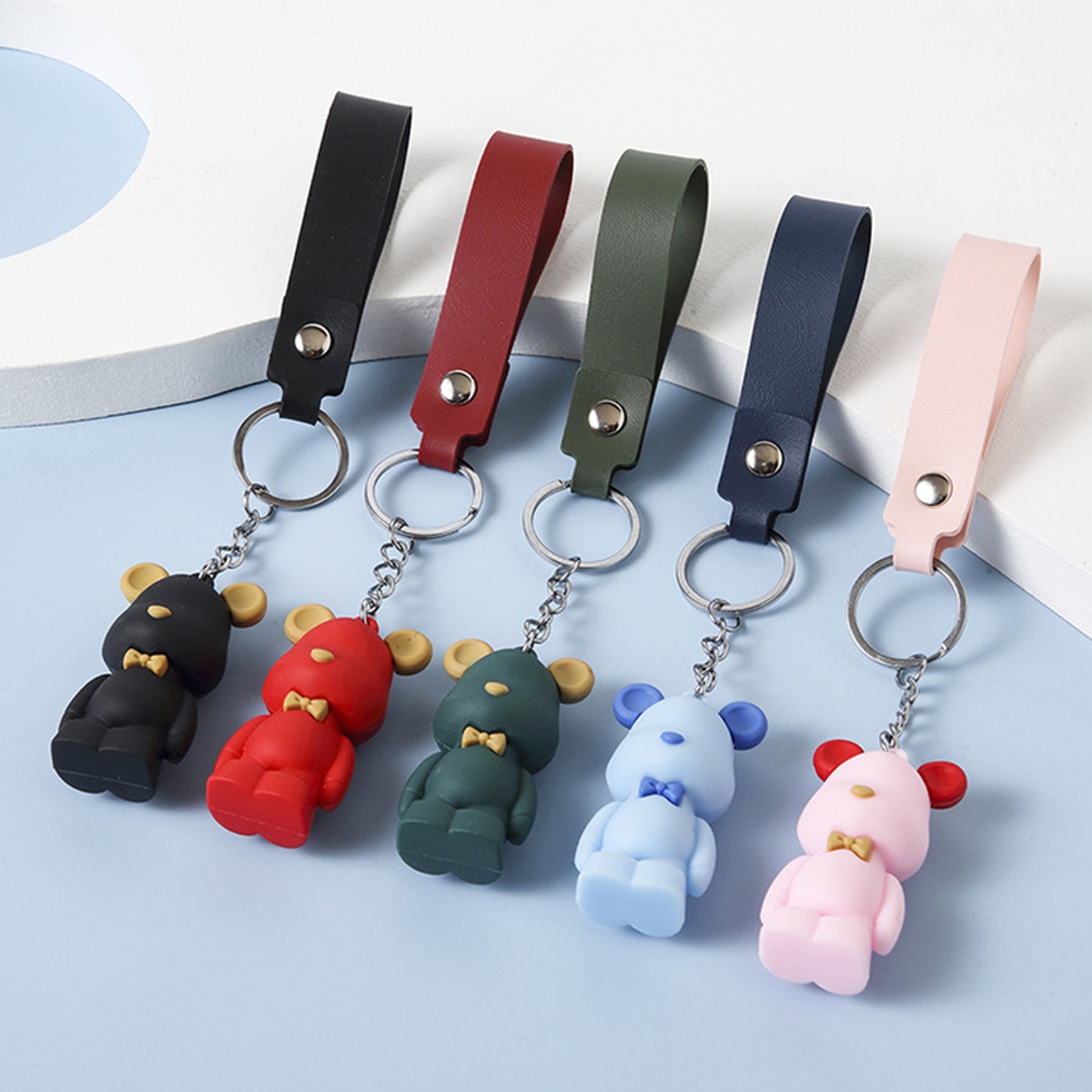 Mouse PU Leather Keychain Ring For Organized Keys 7