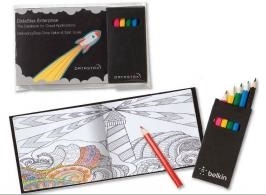 Custom Black Cover Adult Coloring Book & 6-Color Pencil Set To-Go