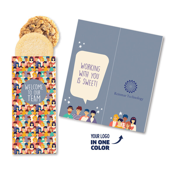 One Color Foil-Stamped Stock Welcome Sweeter Cards with Homestyle Cookie Duo