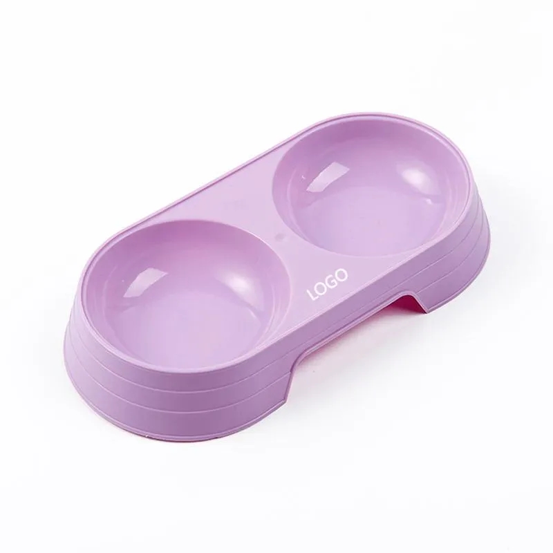 Plastic Double Pet Bowls For Feed And Drink Water 2