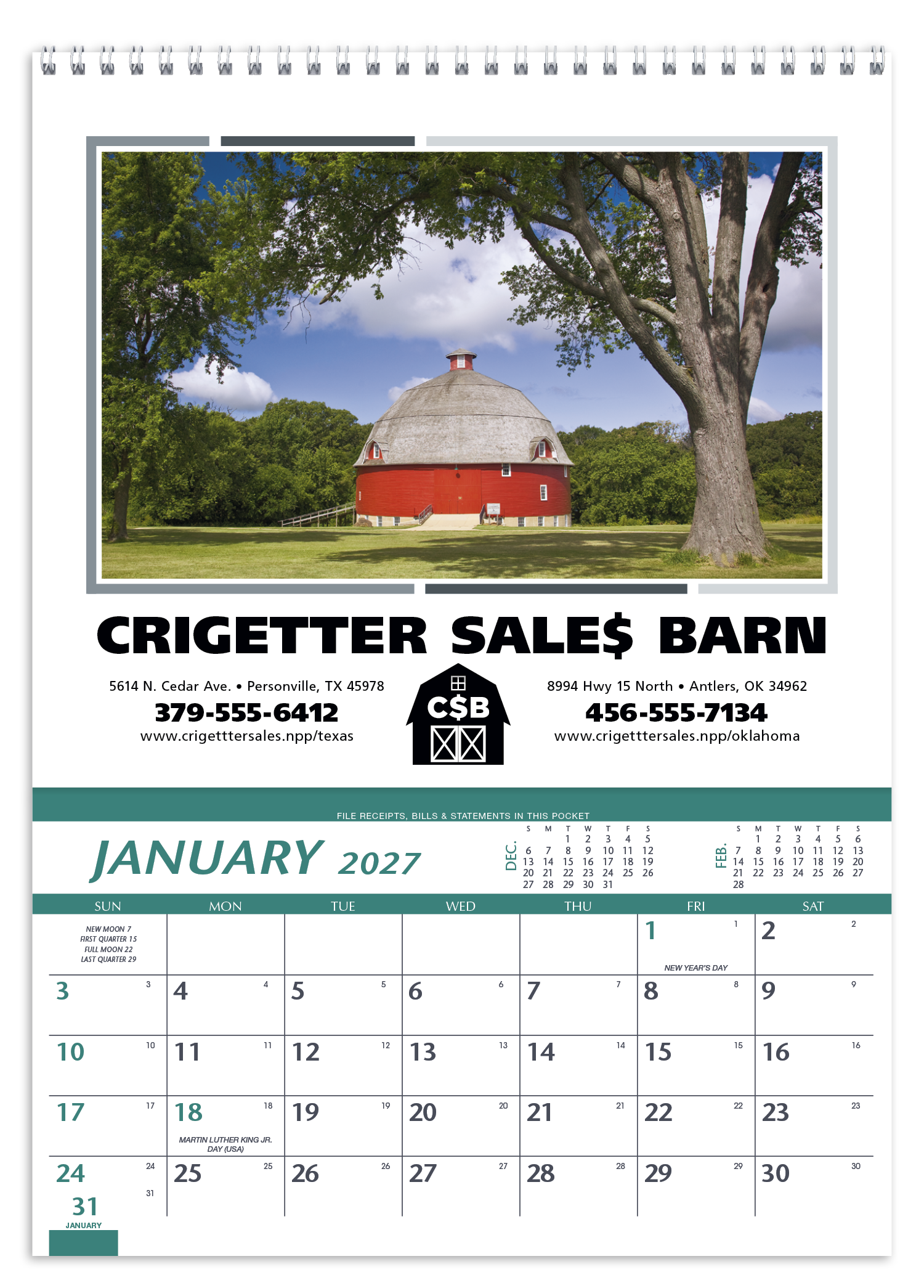 Triumph® Calendars Farm Pocket Calendar 75