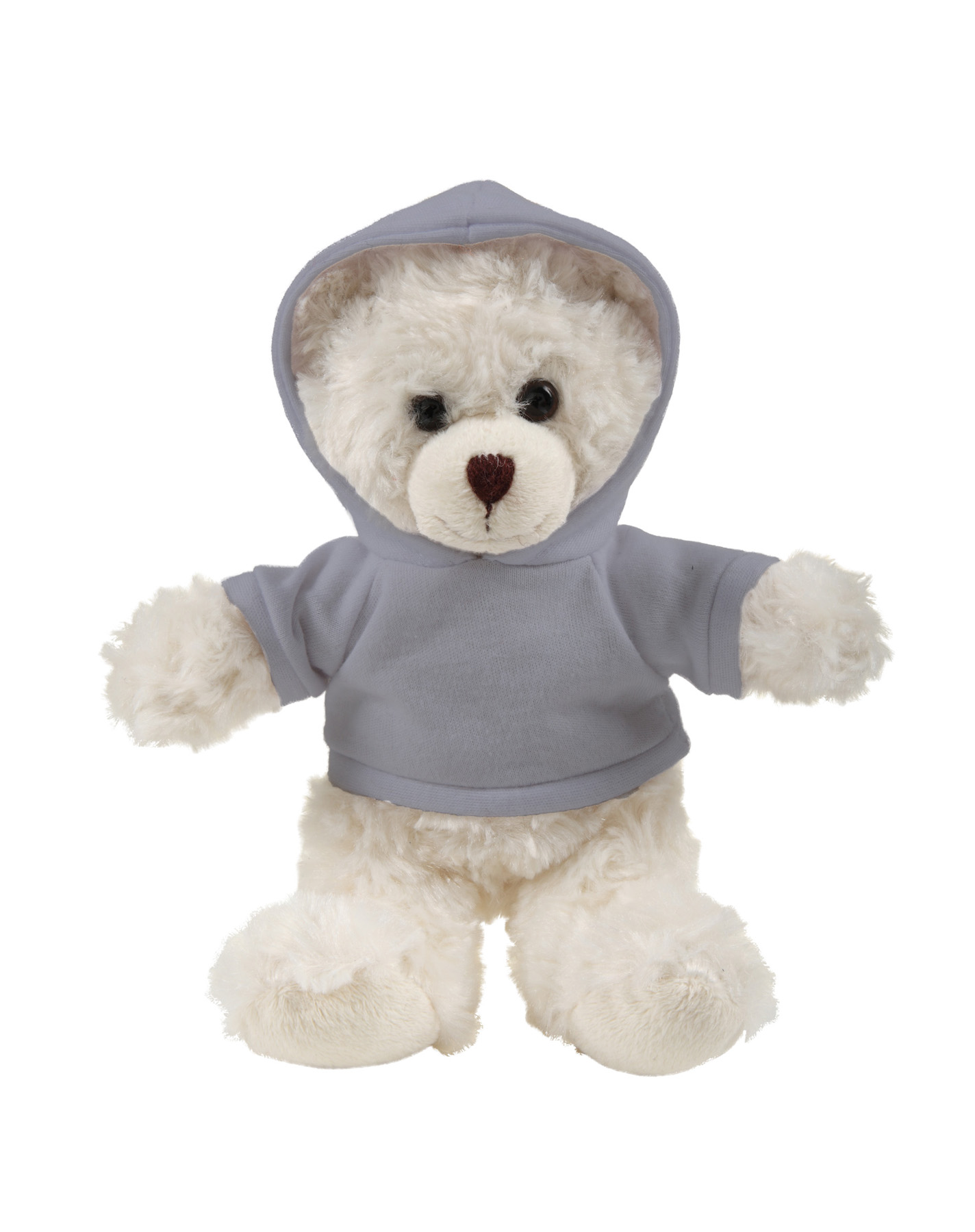 soft plush  Cream Curly Sitting Bear with hoodie 4