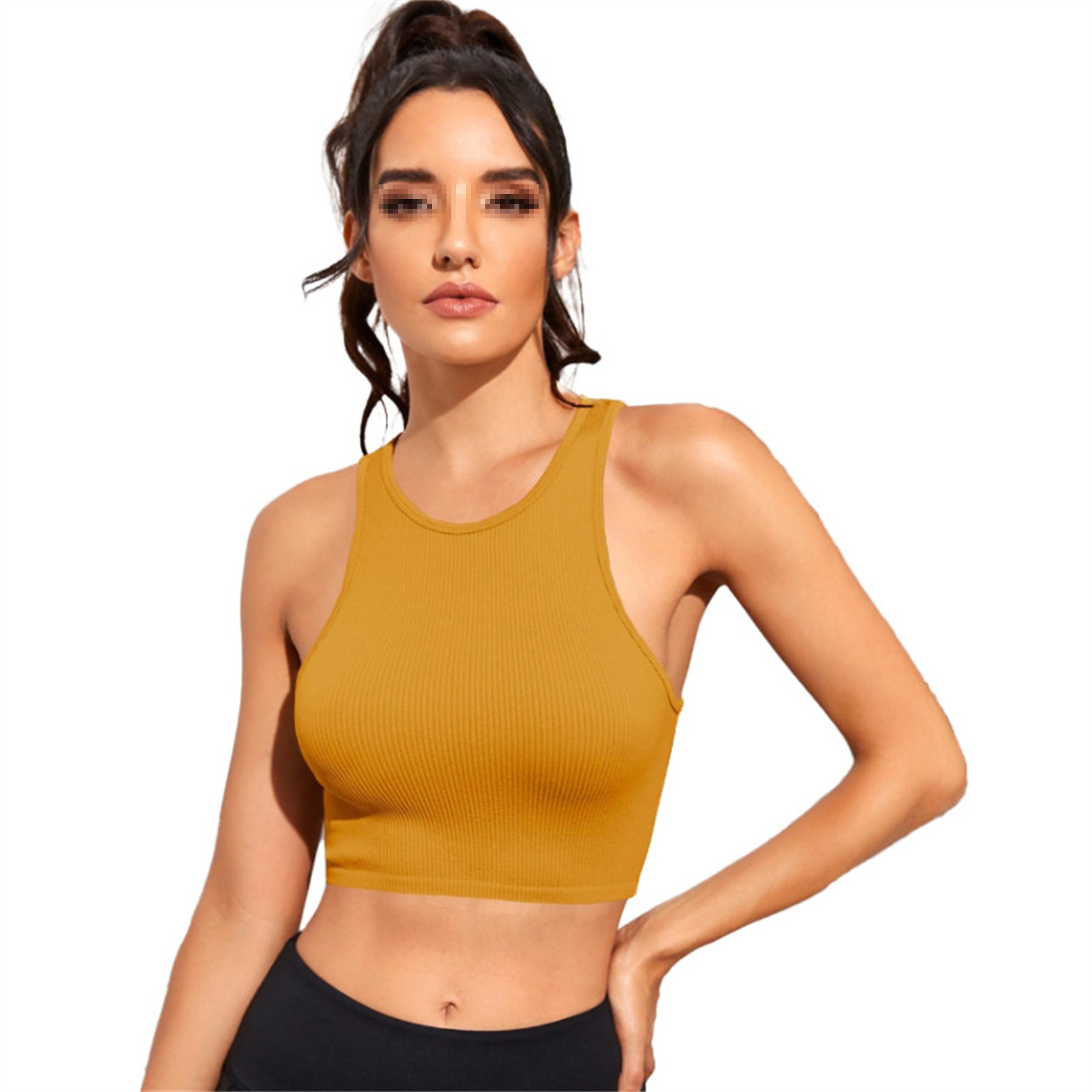 Womens Ribbed Longline Sports Bra 9