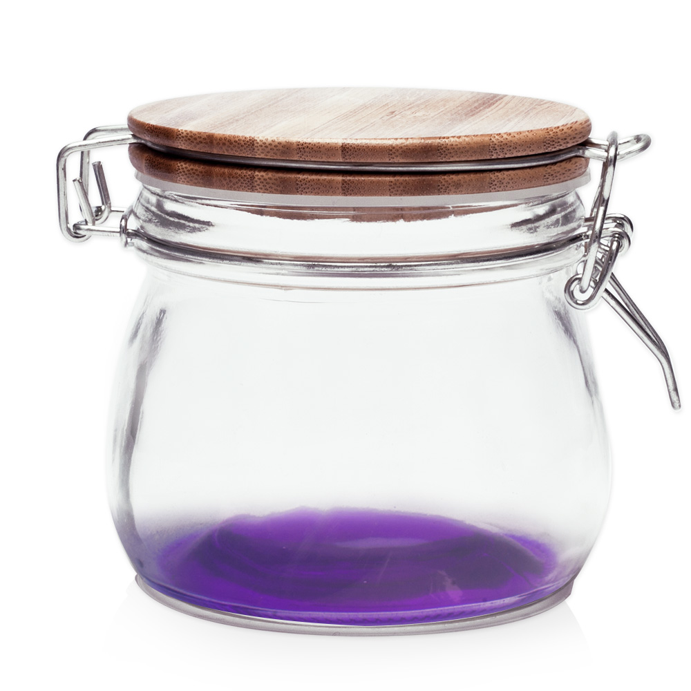 16 oz Glass Candy Jars with Wire Wooden Lids 1