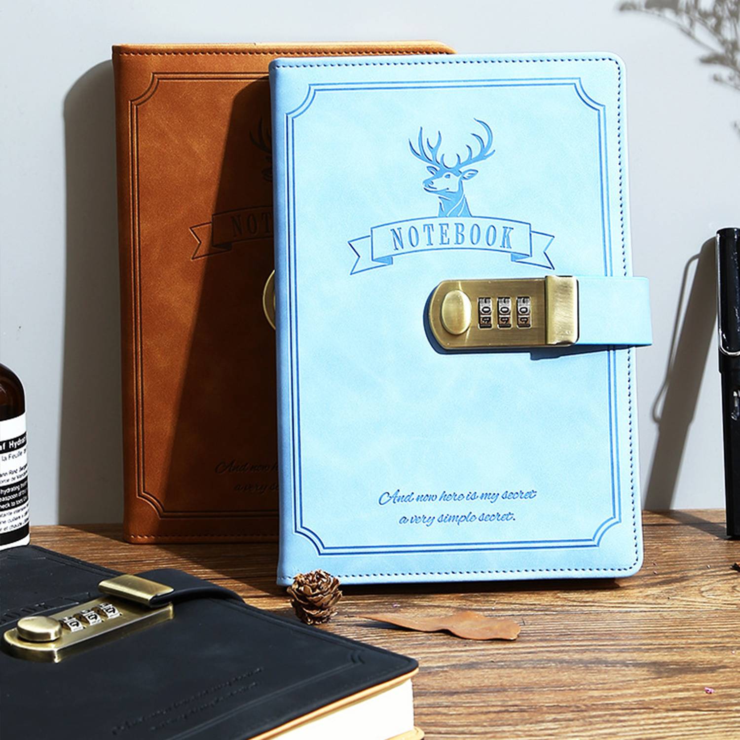 A5 Size PU Leather Notebook W/ Lock 3