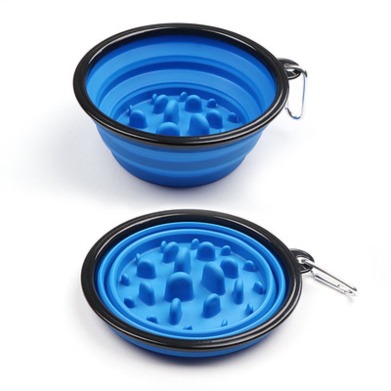 Folding Collapsible Pet Bowl w/Carabiner 2