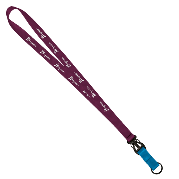 3/4" Multi color (Top and bottom) Nylon Lanyard with Plastic Slide Buckle R 487