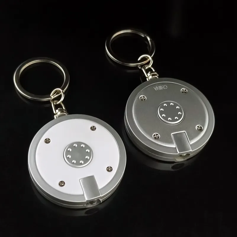 Deluxe coaster shape round mini flashlight keychain 2