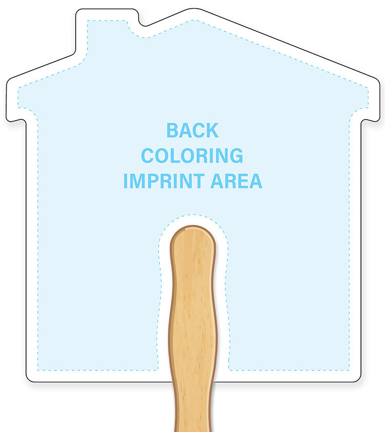 HAND FANS - Coloring Fan, House Shape 3