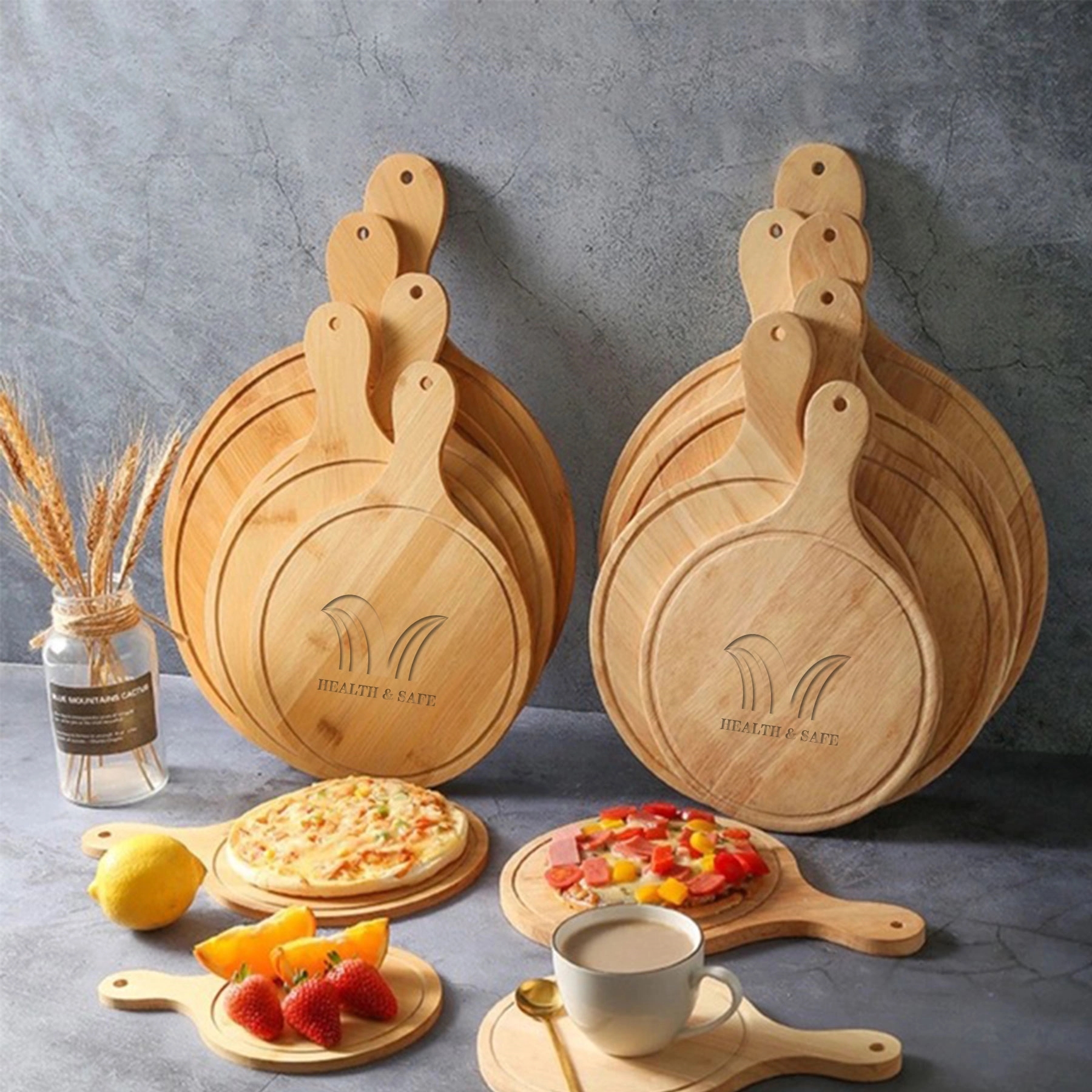 Foodservice Restaurant-Grade Wooden Bamboo Pizza Peel 1