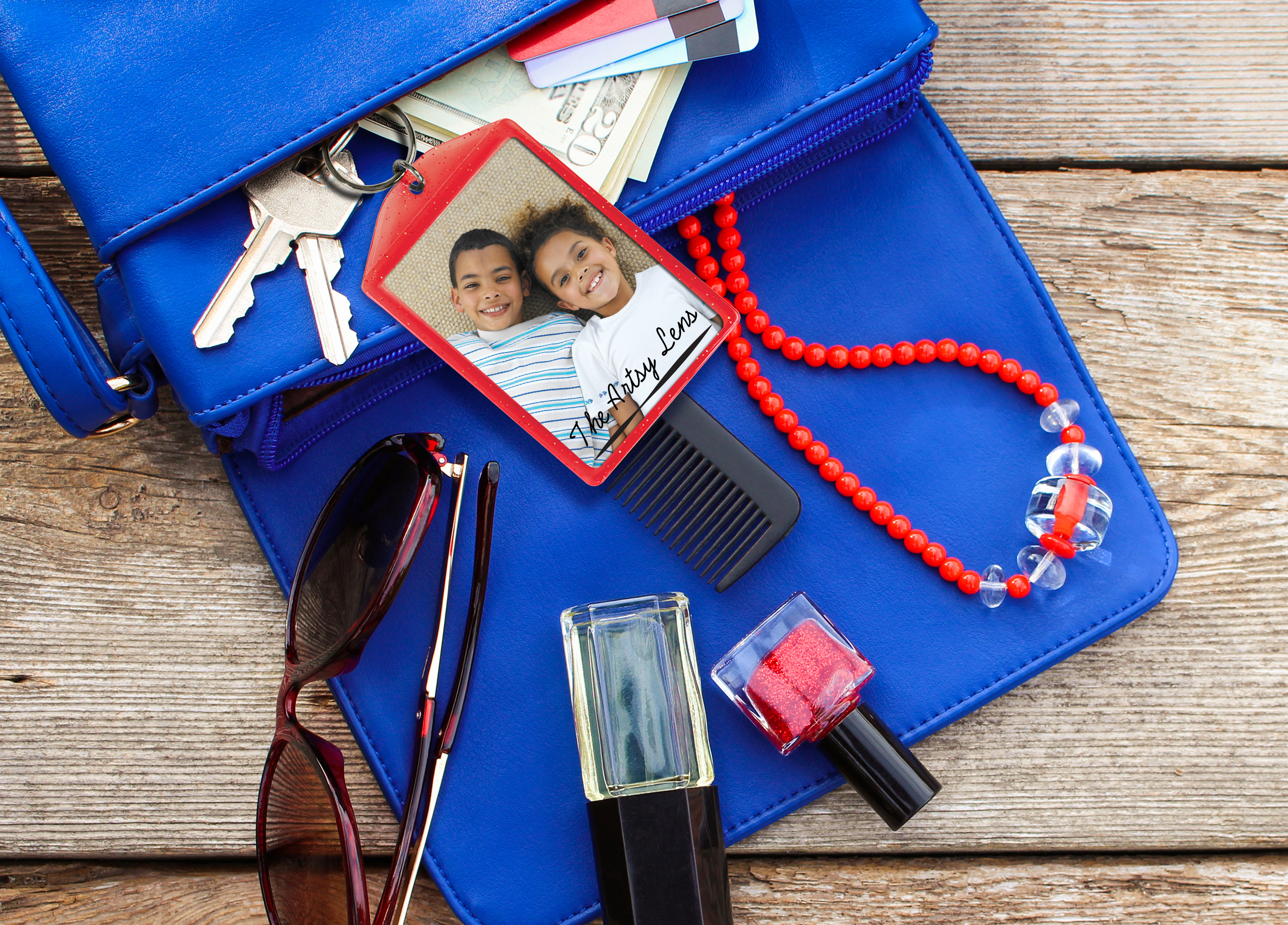 Translucent Sparkle Snap-In Keytag 6