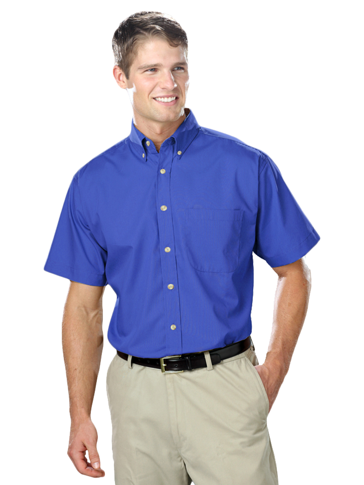 Blue Generation - Men's 1-Pocket Short Sleeve Superblend Poplin Shirt 7