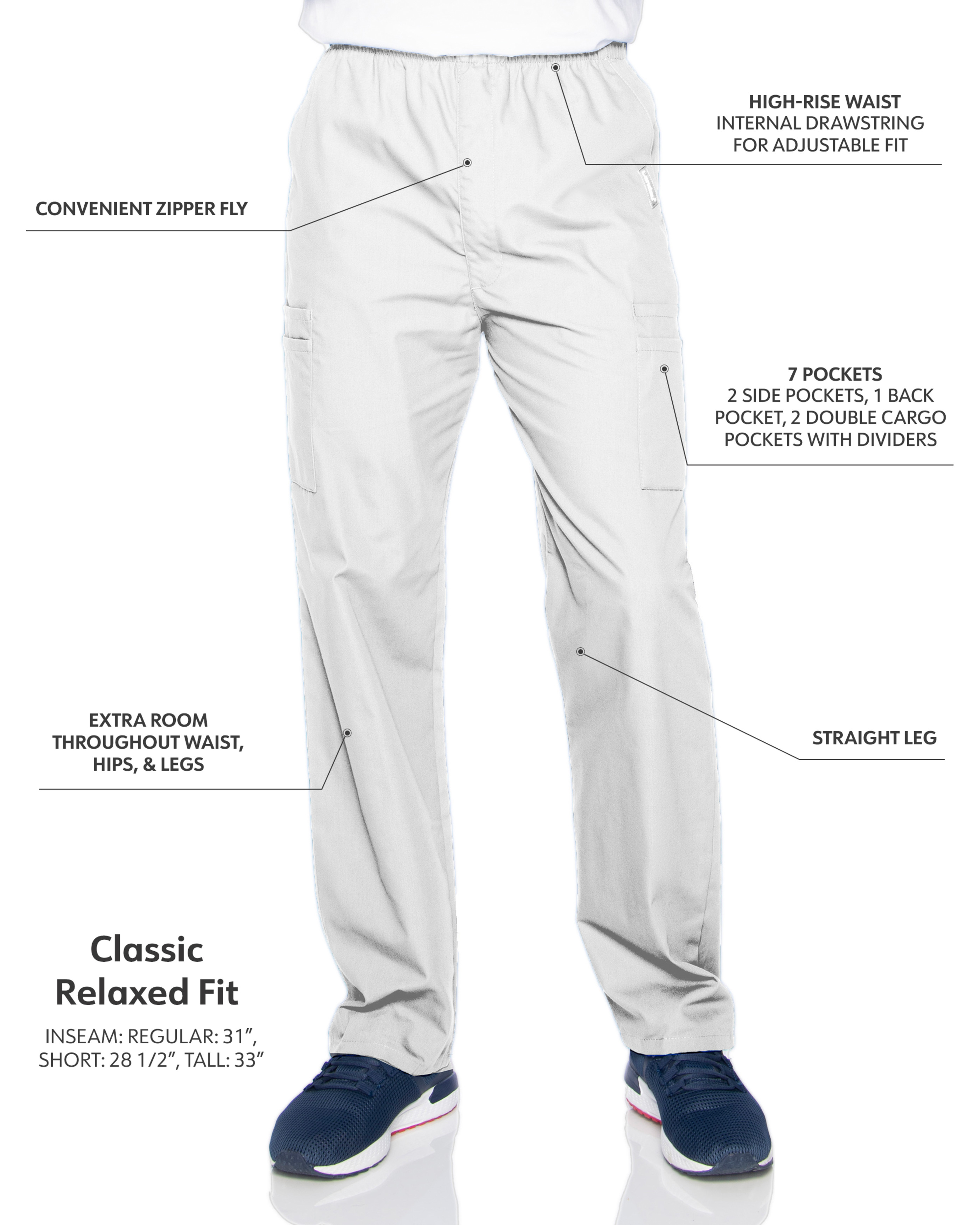 Landau - Essentials - Men's Seven-Pocket High-Rise Elastic Waist Cargo Pant 9