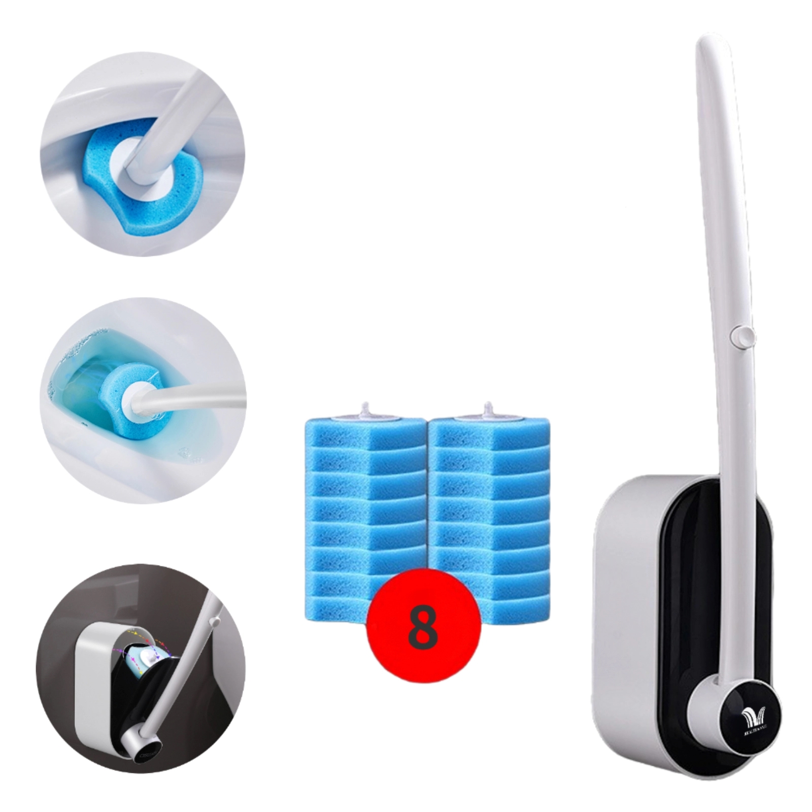 Disposable Toilet Brush Wall Mounted Set 2