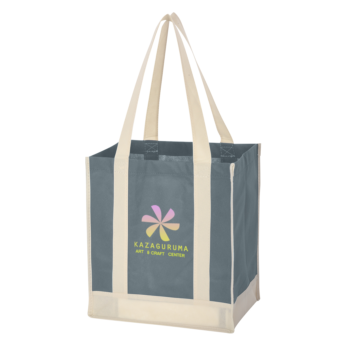 Non-Woven Two-Tone Shopper Tote Bag 2