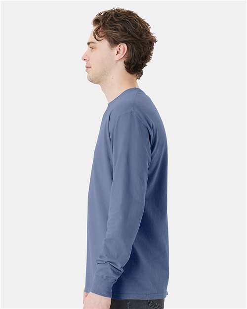 Unisex Garment-Dyed Long Sleeve T-Shirt With a Pocket - GDH250 28