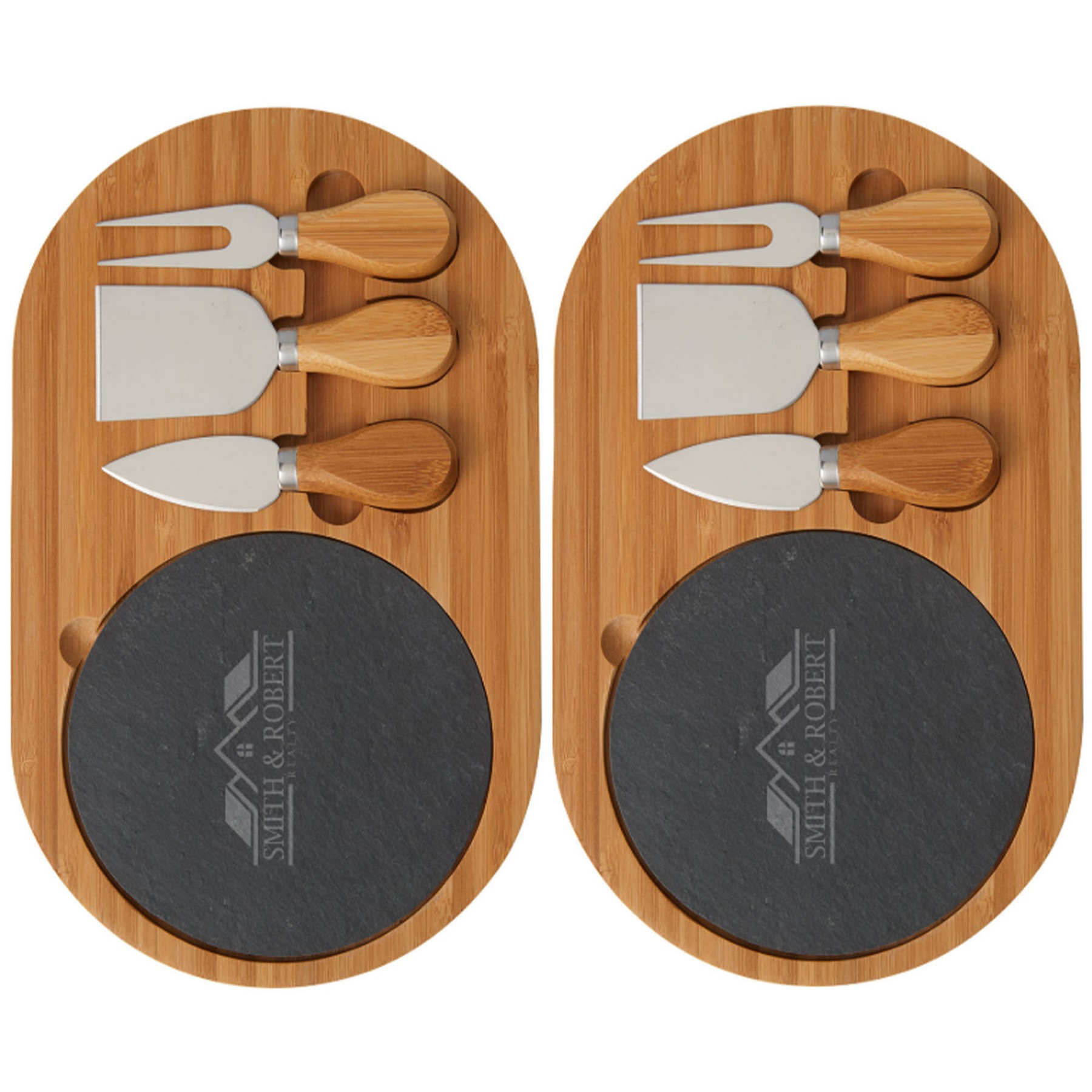 Brie Cheese Knife and Wood Cutting Board 4 Piece Set 2