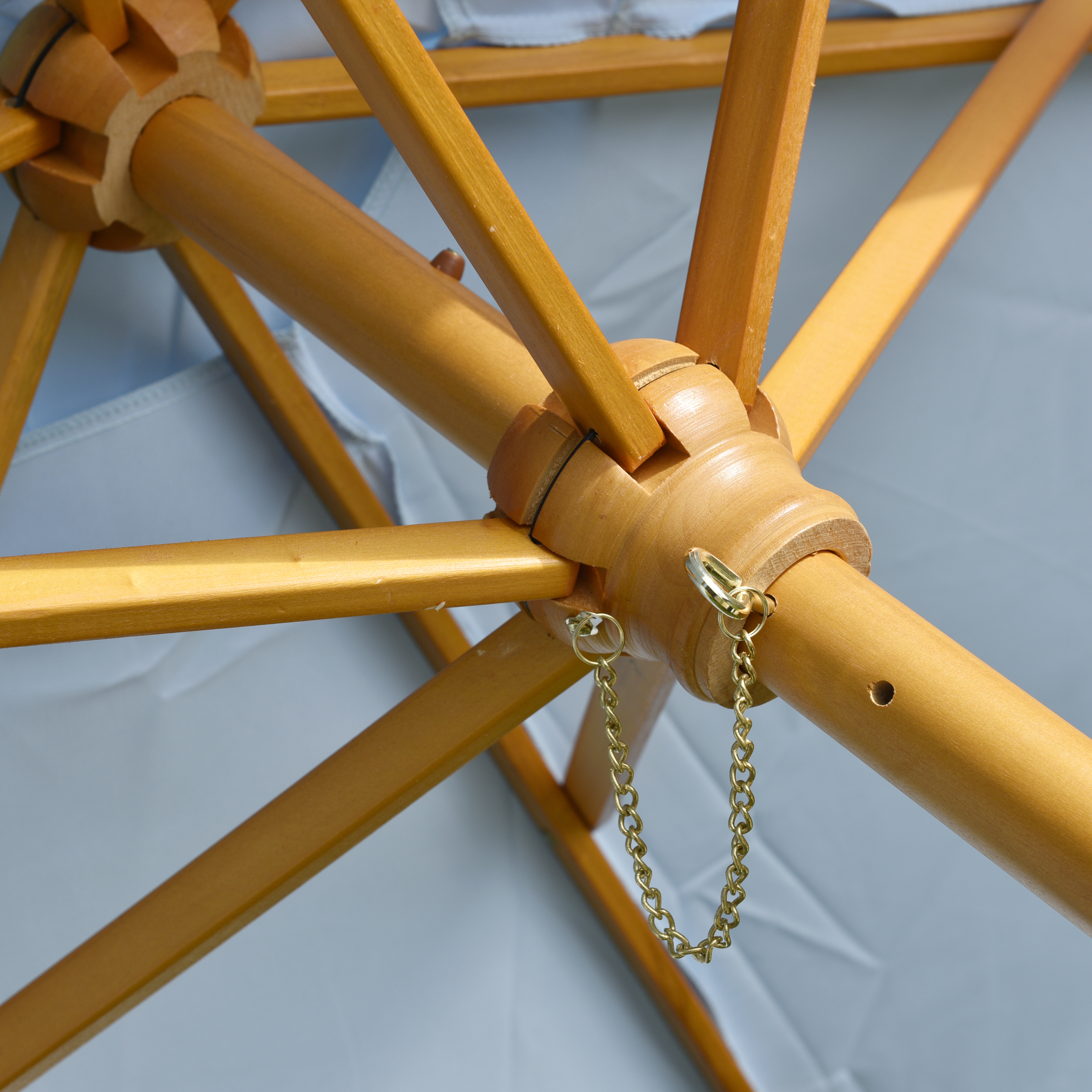 7' Wood Market Umbrella