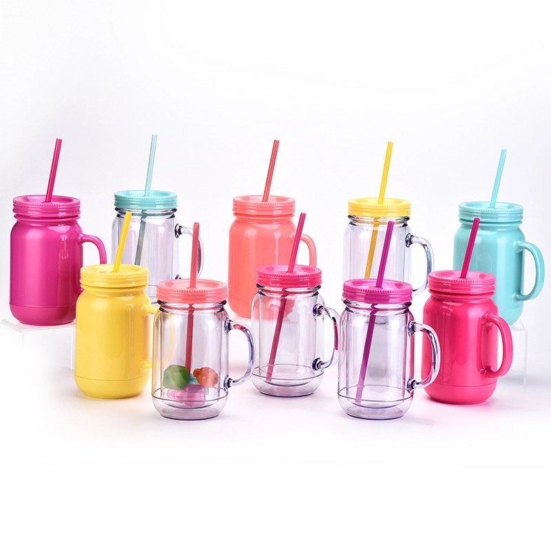 Mason Jar Tumbler Mugs with Lids & Straws 7