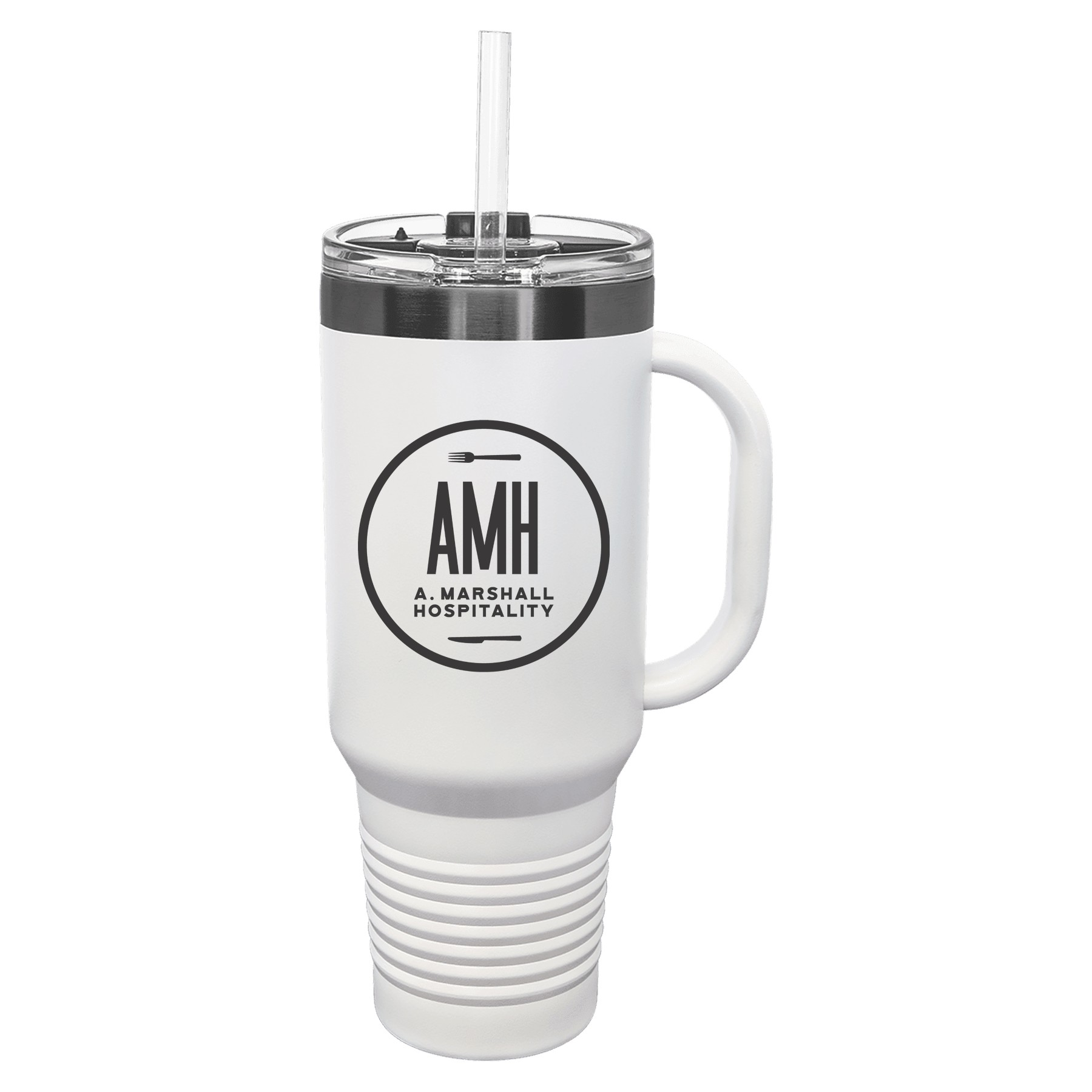 Polar Camel 40oz Ghost Black ION-Plated Travel Mugs w/ Straw 18