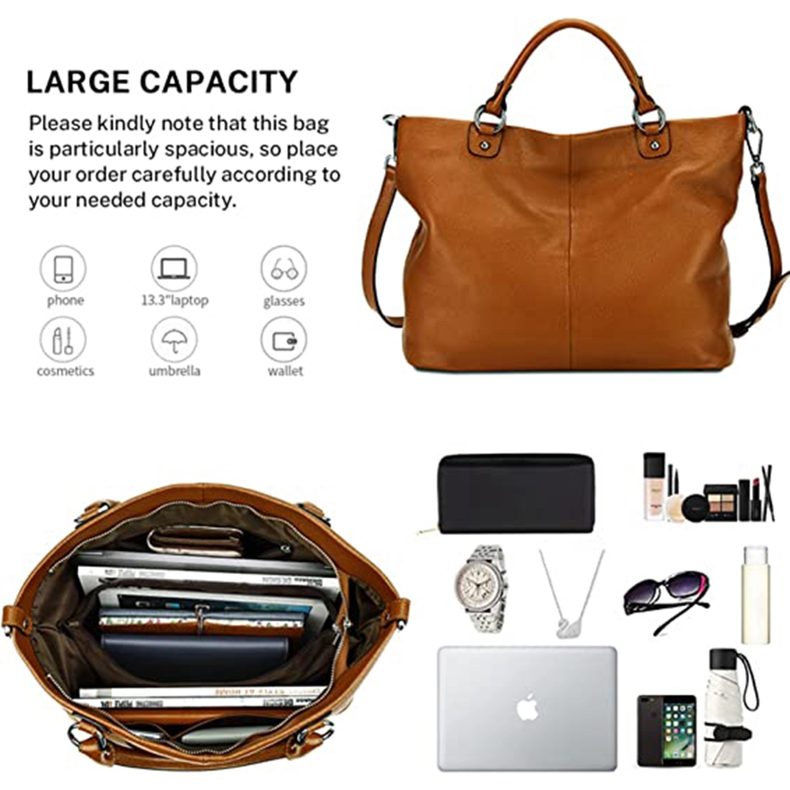 Women's Soft Leather Tote Bag 2