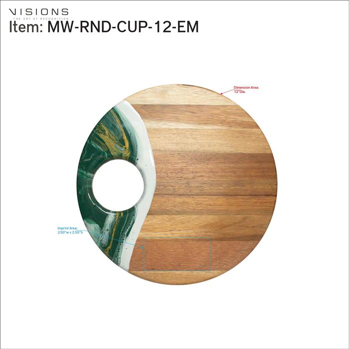 Large Round Acacia Board With Dip Holder 41