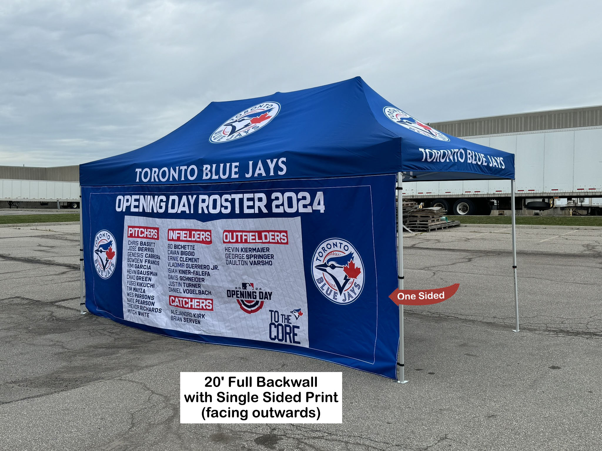 48 Hr Quick Ship - Full 20' Back Wall for 10x20 Tent Kit, Sublimated, Single Sided Print 7