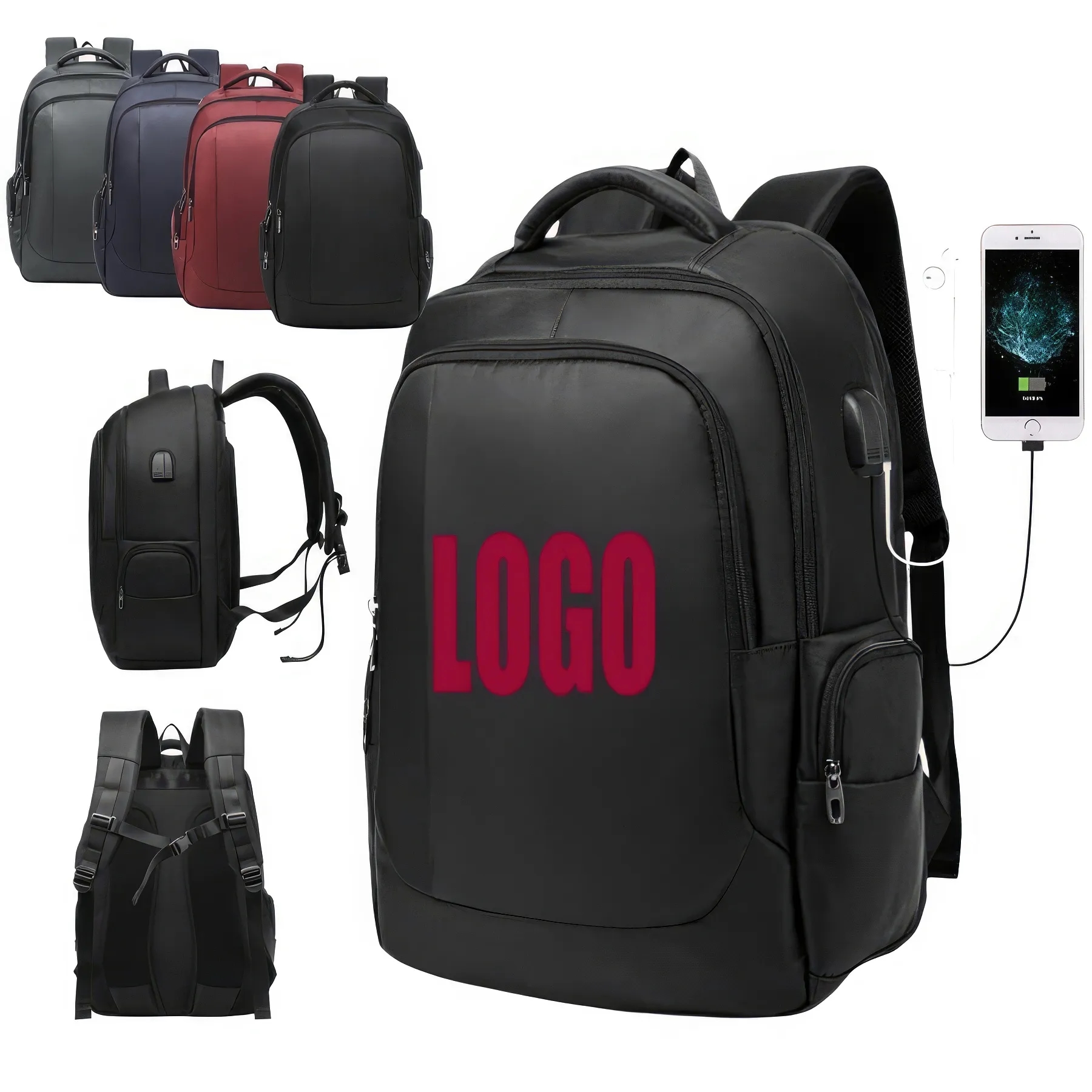 Business Travel School Laptop Backpack with USB Port 2
