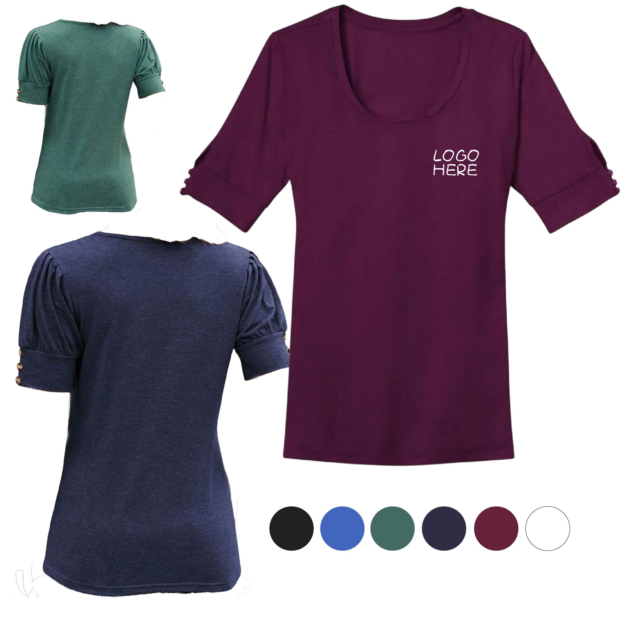 Ladies Poly Scoop Neck Tee 2