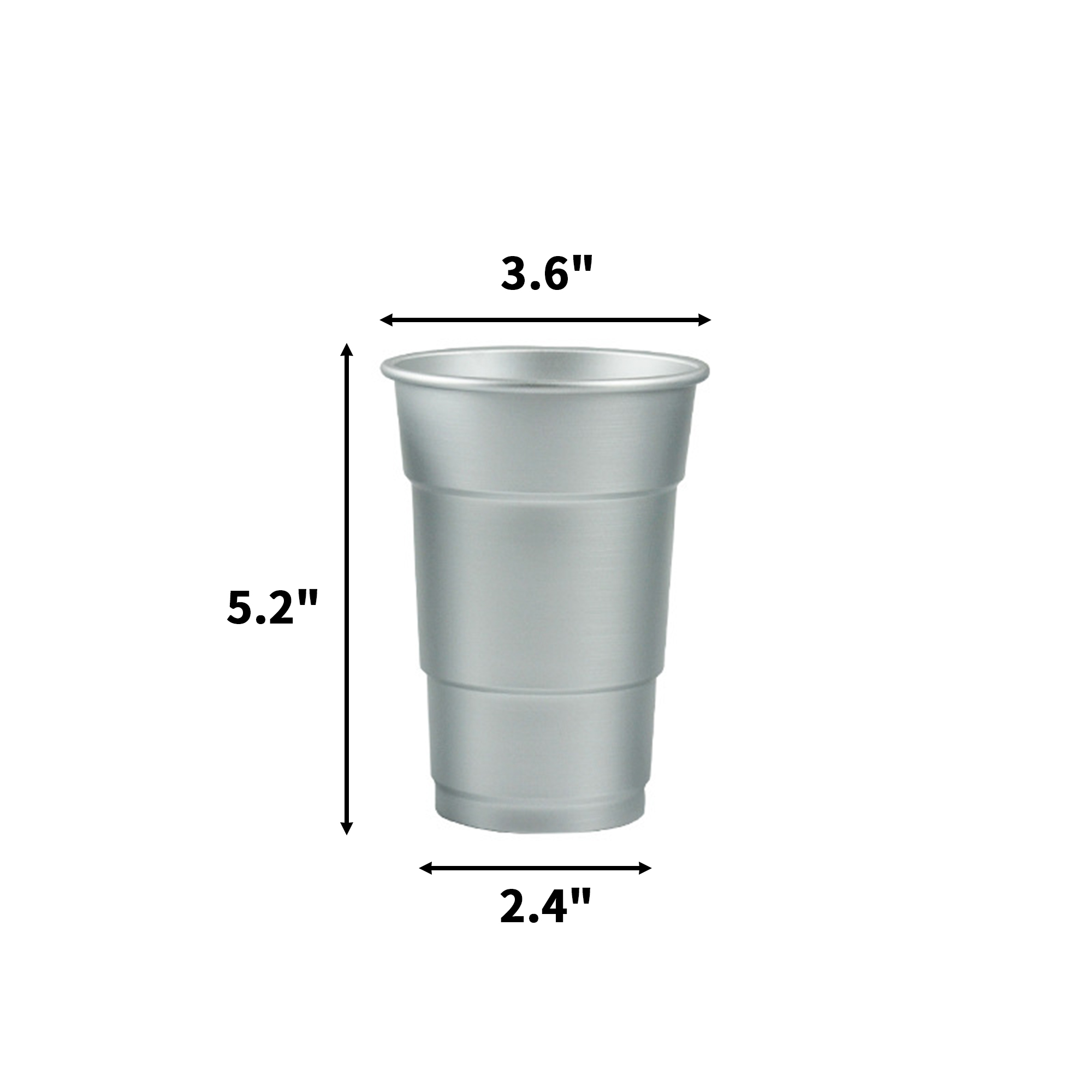 Recyclable Sixteen Ounce Aluminum Pint Cup 3