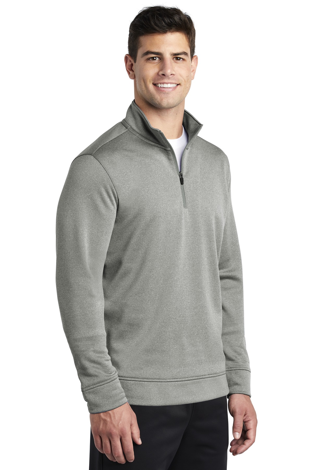 Sport-Tek PosiCharge Sport-Wick Heather Fleece 1/4-Zip Pullover. ST263, custom hoodie or sweatshirt with logo imprint 1