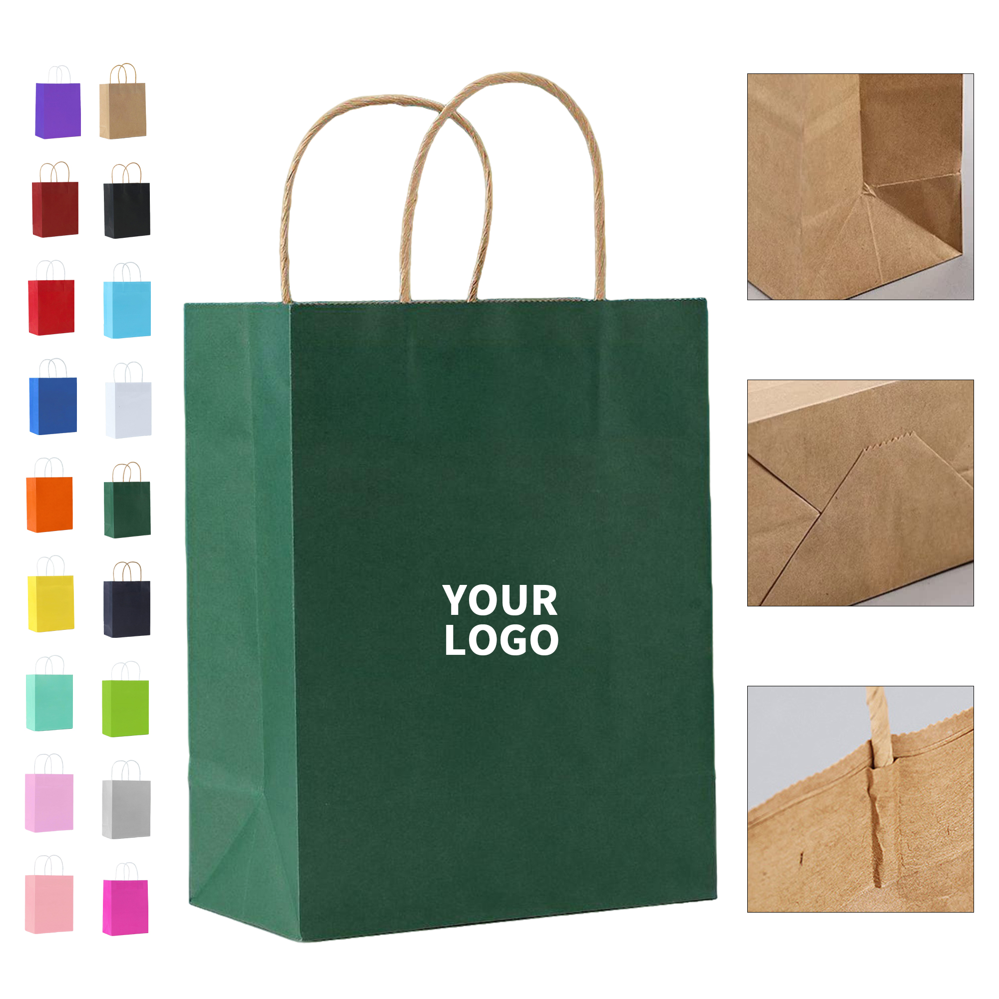 Recycled Kraft Paper Shopper Tote 8.3" By 4.4" By 10.7" 14