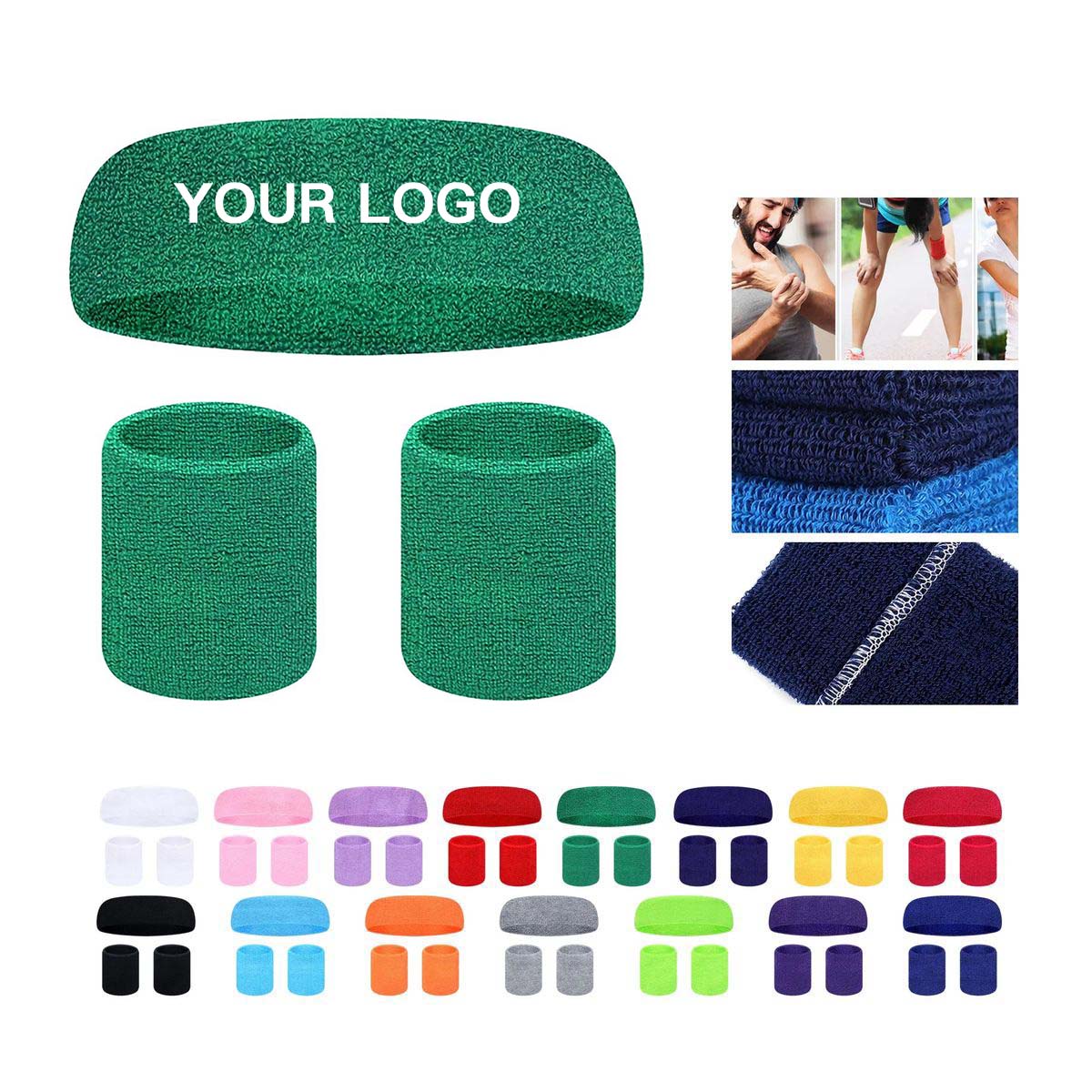 Quick Dry Sports Set with Headband and Wristbands 7